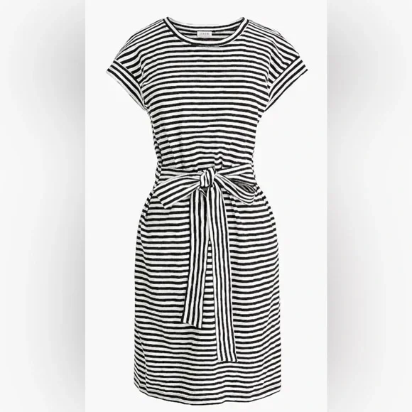 J.Crew Striped Tie-Waist T-Shirt Dress | Size M (8) - Picture 3 of 5